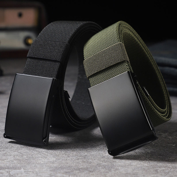 Koreai divatos sima csatos öv, szőtt rugalmas öv, taktikai, kültéri, katonai kiképzésű férfi sportnadrág, öv