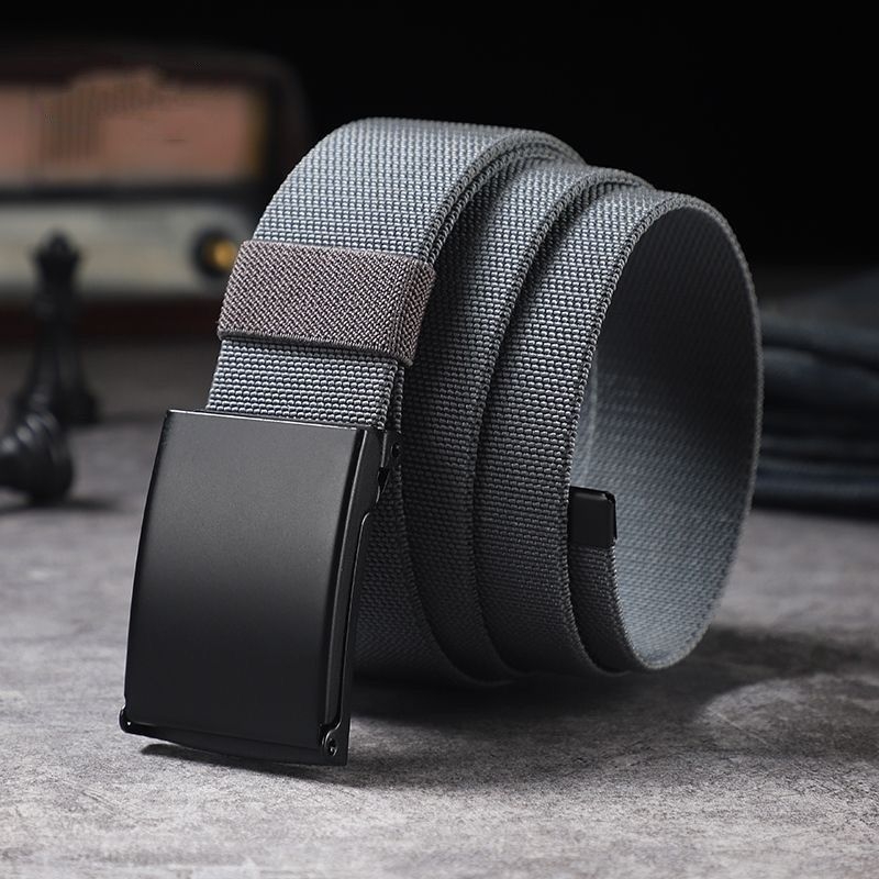 Koreai divatos sima csatos öv, szőtt rugalmas öv, taktikai, kültéri, katonai kiképzésű férfi sportnadrág, öv