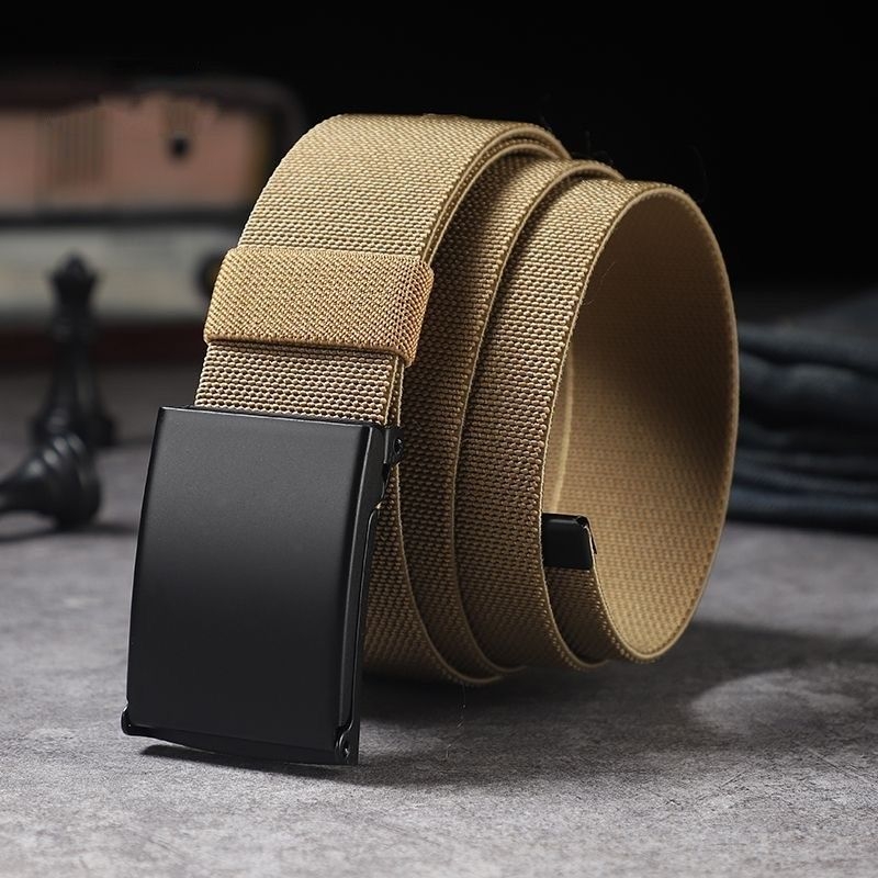 Koreai divatos sima csatos öv, szőtt rugalmas öv, taktikai, kültéri, katonai kiképzésű férfi sportnadrág, öv