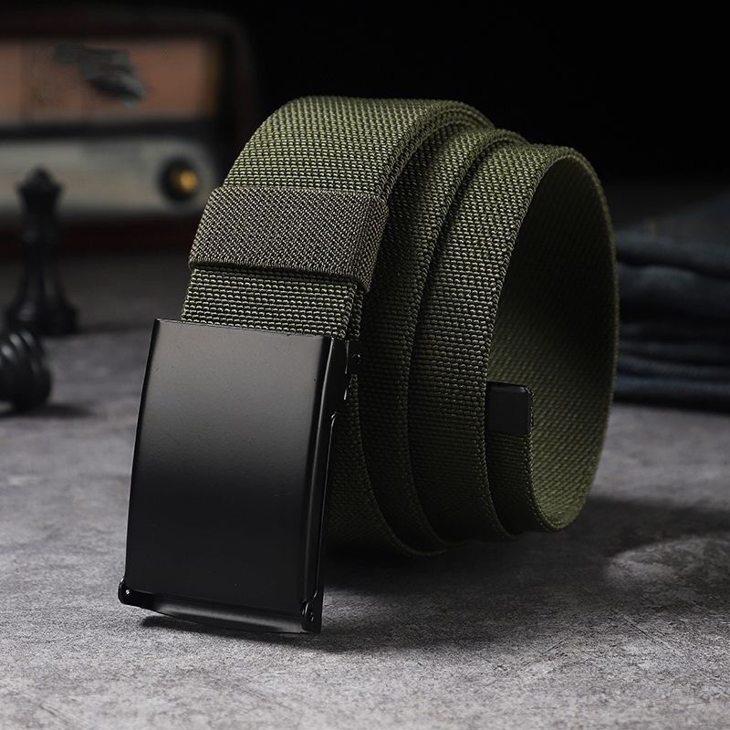 Koreai divatos sima csatos öv, szőtt rugalmas öv, taktikai, kültéri, katonai kiképzésű férfi sportnadrág, öv