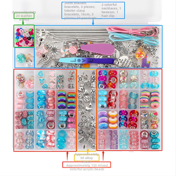 Διασυνοριακά 305 τεμάχια DIY παιδικά κοσμήματα χειροποίητο βραχιόλι κοστούμι με κρυστάλλινες χάντρες εκπαιδευτικό παιχνίδι δώρο