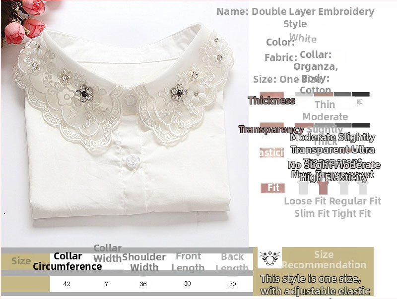 Есенно-зимна корейска версия на черно-бели мъниста за нокти, кристали, дамска свежа риза с дантела, фалшива декорация на яка