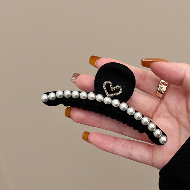 Fekete bársony nagybetűs hajcsat női fej hátulján lévő cápacsat zsurlófarok magasra húzható hajcsat 2022 új