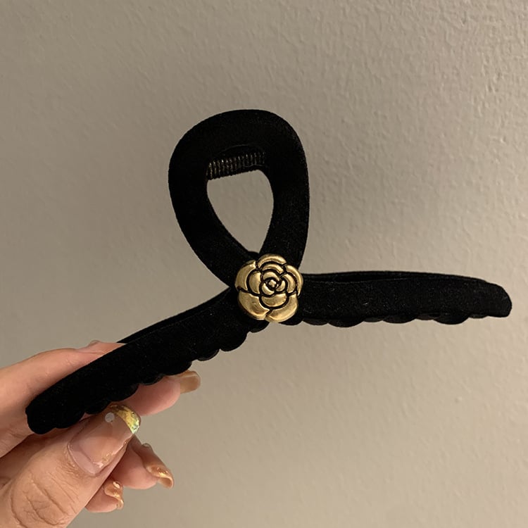 Fekete bársony nagybetűs hajcsat női fej hátulján lévő cápacsat zsurlófarok magasra húzható hajcsat 2022 új