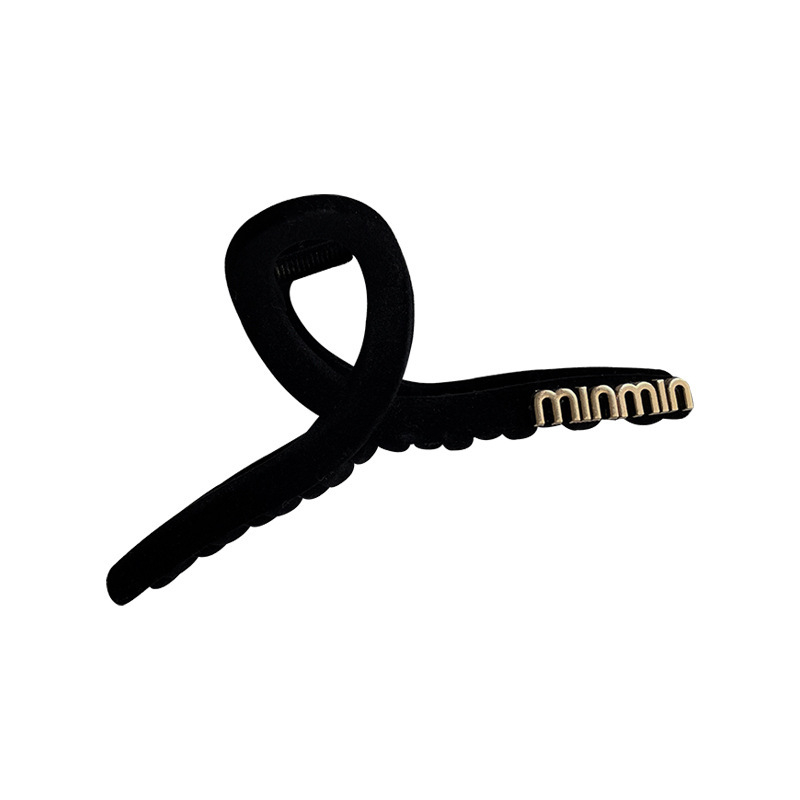 Fekete bársony nagybetűs hajcsat női fej hátulján lévő cápacsat zsurlófarok magasra húzható hajcsat 2022 új