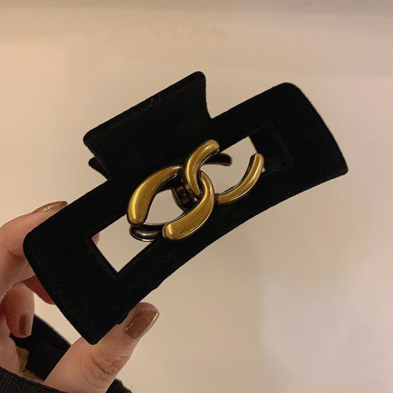 Fekete bársony nagybetűs hajcsat női fej hátulján lévő cápacsat zsurlófarok magasra húzható hajcsat 2022 új