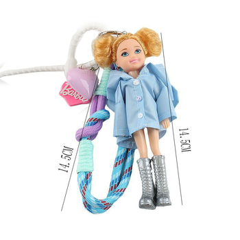 „Ins Blogger“ lietpalčio lėlės raktų pakabuko pakabukas mielas kūrybingas krepšys, aksesuarai, automobilio raktų pakabukas, riešo diržas moterims