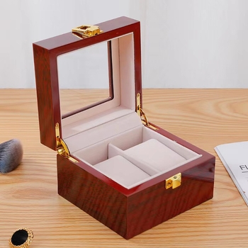 Εργοστάσιο σε απόθεμα χονδρικής 2-bit λάδι ψεκασμού ξύλινο παράθυρο ρολόι κουτί αποθήκευσης κουτί εμφάνισης κουτί κοσμήματα κουτί