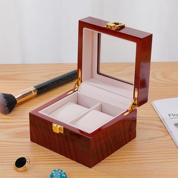 Εργοστάσιο σε απόθεμα χονδρικής 2-bit λάδι ψεκασμού ξύλινο παράθυρο ρολόι κουτί αποθήκευσης κουτί εμφάνισης κουτί κοσμήματα κουτί