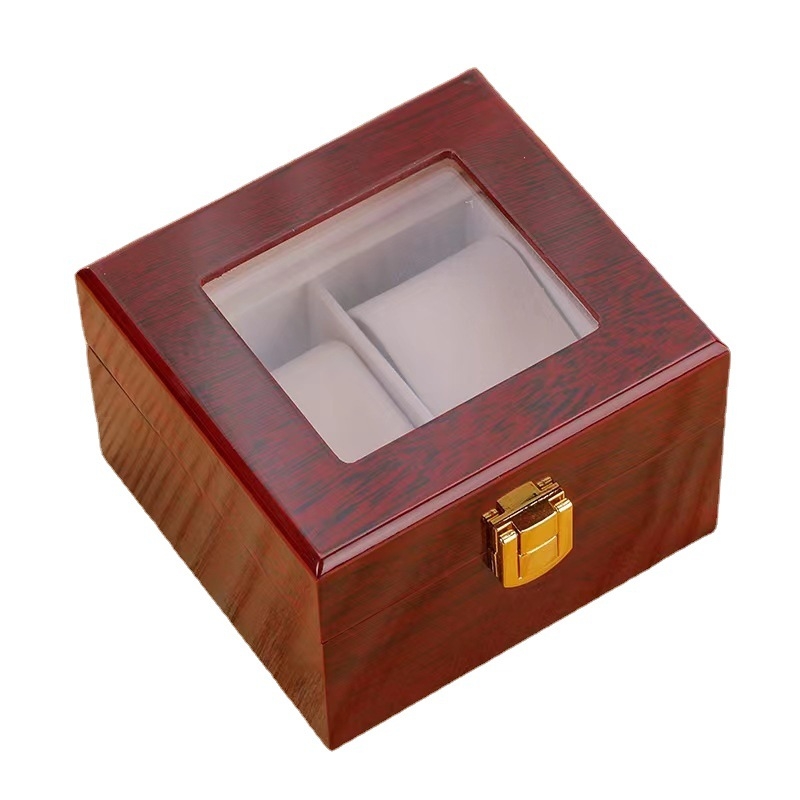 Gyári raktáron nagykereskedelmi 2 bites olajspray festék fa ablak óradoboz tároló doboz bemutató doboz ékszerdoboz