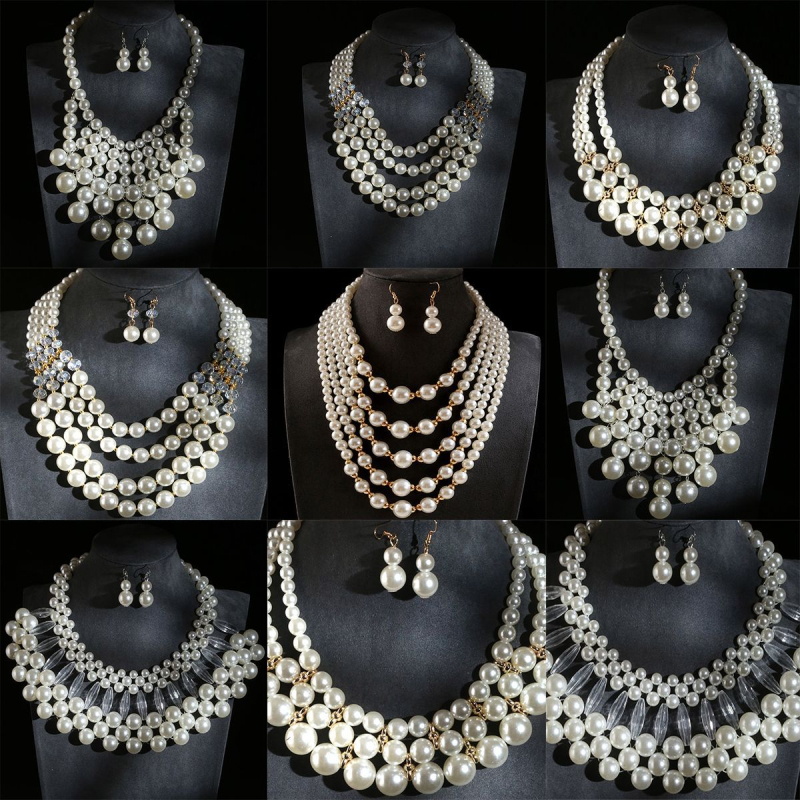 Európában és az Egyesült Államokban népszerű, divatos, mindenhez illő gyöngy nyaklánc, új, könnyű, luxus, temperamentumos nyaklánc, többrétegű, határokon átnyúló nagykereskedelmi ékszerek.