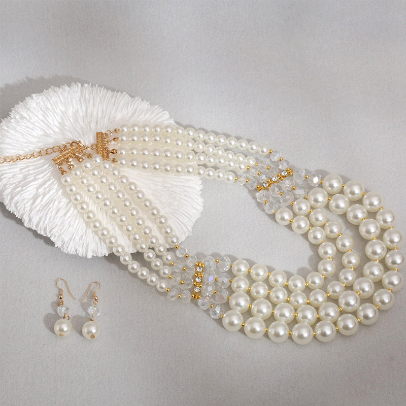 Európában és az Egyesült Államokban népszerű, divatos, mindenhez illő gyöngy nyaklánc, új, könnyű, luxus, temperamentumos nyaklánc, többrétegű, határokon átnyúló nagykereskedelmi ékszerek.