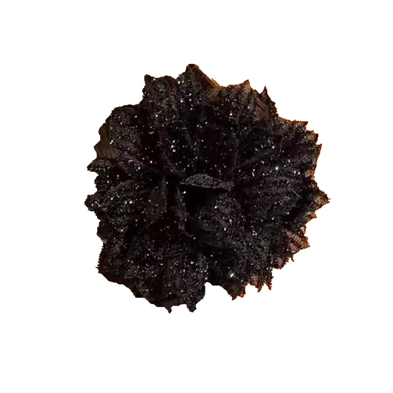 Fekete hálós virágos hajcsat, ponda farok, hajcsat, hátsó fej, cápacsat, elegáns fej, virágos hajdísz