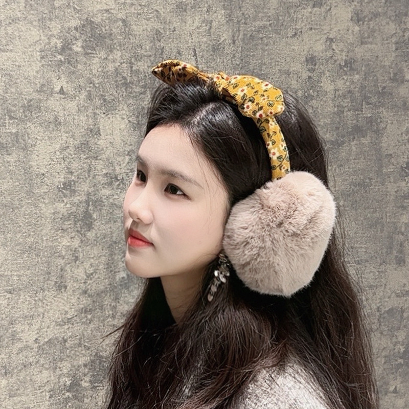 Új, kis virágos masnival díszített, összecsukható fülvédők, divatos, meleg, téli, női fülvédők, magas és alacsony hajra való fülvédők