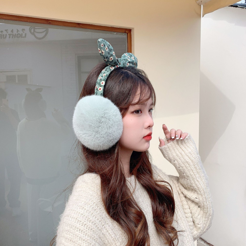 Új, kis virágos masnival díszített, összecsukható fülvédők, divatos, meleg, téli, női fülvédők, magas és alacsony hajra való fülvédők