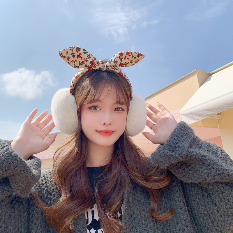 Új, kis virágos masnival díszített, összecsukható fülvédők, divatos, meleg, téli, női fülvédők, magas és alacsony hajra való fülvédők