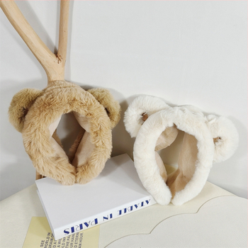 Χειμερινό καρτούν αρκούδα αυτί βελούδινη ζώνη μαλλιών φαρδιά άκρη αυτί ζεστό κορίτσια χαριτωμένο αντιψυκτικό ζεστό αυτί προστασία τσάντα αυτιών ωτοασπίδες