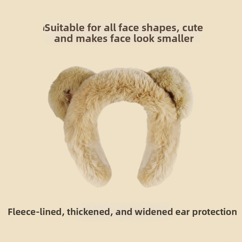 Téli rajzfilm medve fül plüss hajpánt széles szélű fülmelegítő lányoknak aranyos fagyálló meleg fülvédő fültáska fülvédők