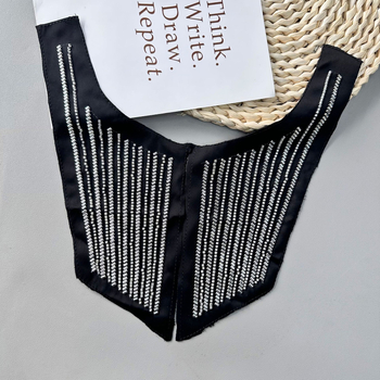 Uus Euroopa ja Ameerika võrkkangast alumine helmestega tikand, U-kraega tikand, poolvalmis kraega lillega naiste traksid, isetehtud rõivaaksessuaarid