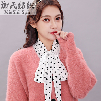 Κορεάτικο Στυλ Νέο Κορεάτικο Στυλ Φουλάρι με Ψεύτικο Γιακά Γυναικείο Ασύμμετρο Γιακά Πουκαμίσου με Διακοσμητικό Φιόγκο