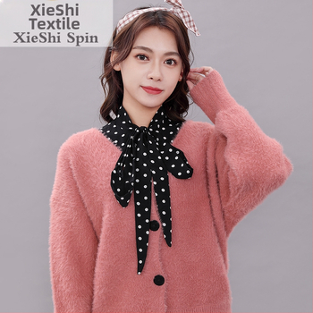 Κορεάτικο Στυλ Νέο Κορεάτικο Στυλ Φουλάρι με Ψεύτικο Γιακά Γυναικείο Ασύμμετρο Γιακά Πουκαμίσου με Διακοσμητικό Φιόγκο