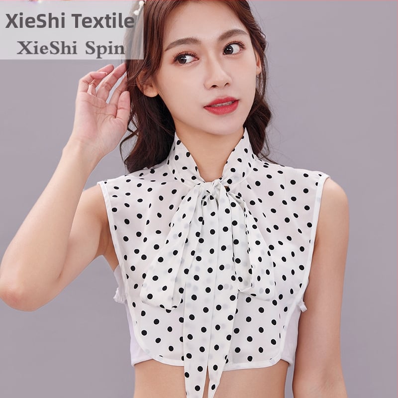 Koreai stílusú új koreai stílusú pöttyös sál, hamis galléros női inggallér, dekoratív masni inggallérral