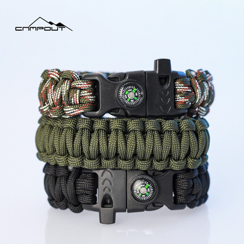 Βραχιόλι πολλαπλών λειτουργιών για κάμπινγκ CAMPOUT, βραχιόλι ορειβασίας με ομπρέλα, βραχιόλι με σχοινί, βραχιόλι 5 σε 1, βραχιόλι επιβίωσης για εργαλεία εξωτερικού χώρου