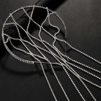 Ευρωπαϊκό και Αμερικανικό Hot Mesh Tassel Hair Steel Νύφη Στρας Αλυσίδα Μαλλιών Γάμου Αξεσουάρ για όλα τα γούστα Γυναικεία κορδέλα μαλλιών