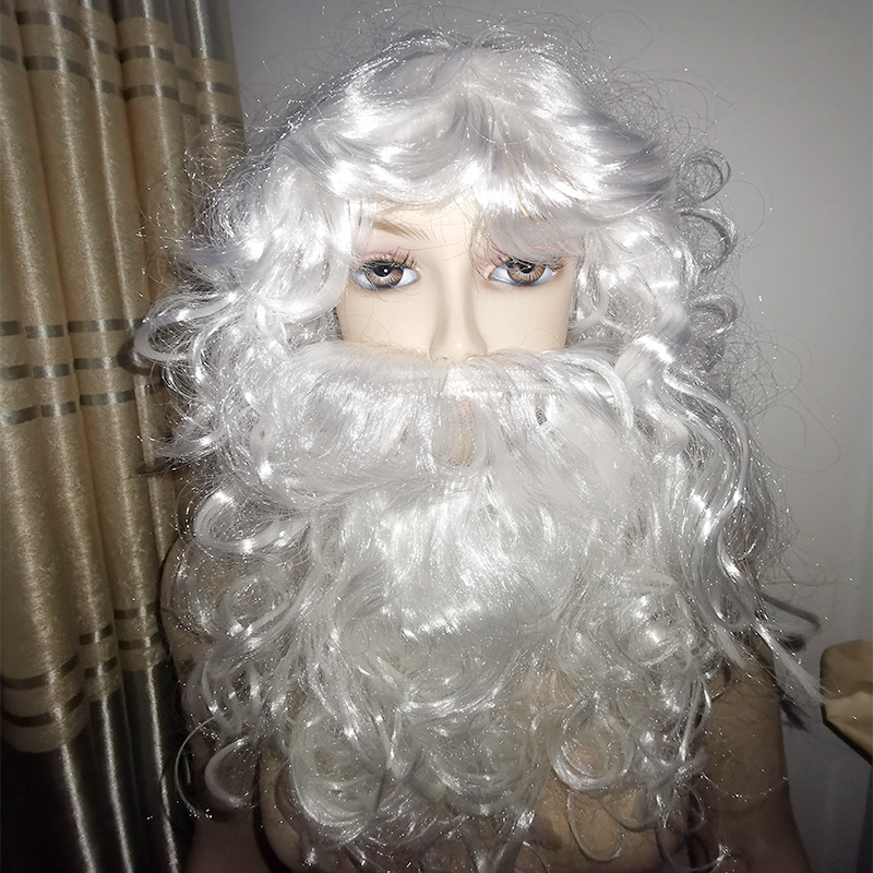 Външнотърговски износ Коледна перука фалшива брада Дядо Коледа коса за глава Парти брада Дядо Коледа реквизит за брада