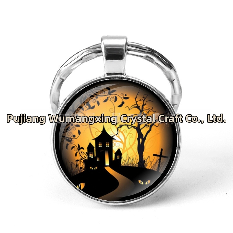Prianie AliExpress explózie Halloween čas Gem kovový prívesok na kľúče zahraničný obchod šperky výrobcovia veľkoobchod