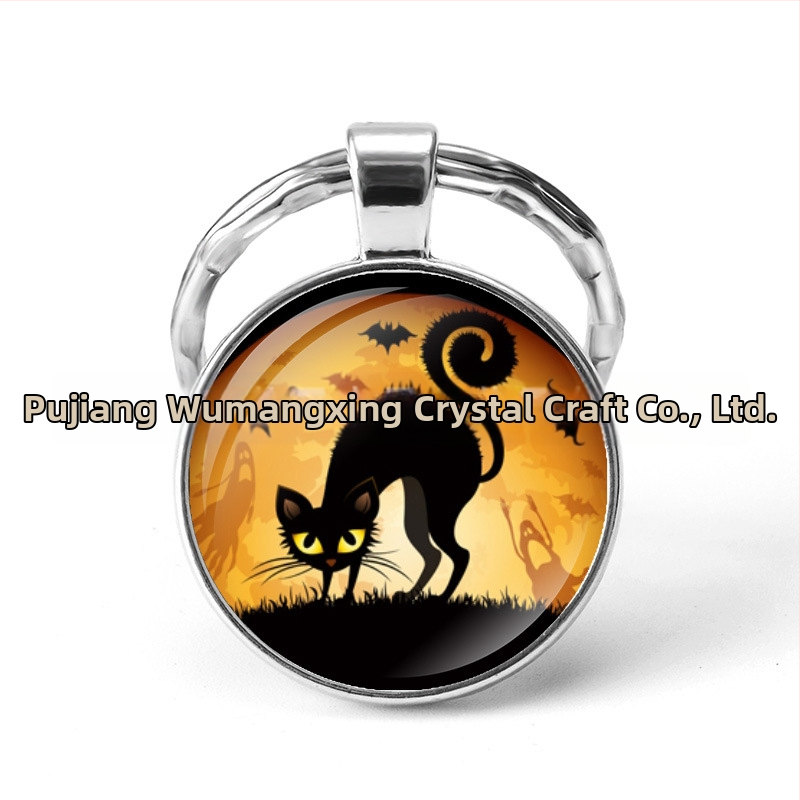 Prianie AliExpress explózie Halloween čas Gem kovový prívesok na kľúče zahraničný obchod šperky výrobcovia veľkoobchod