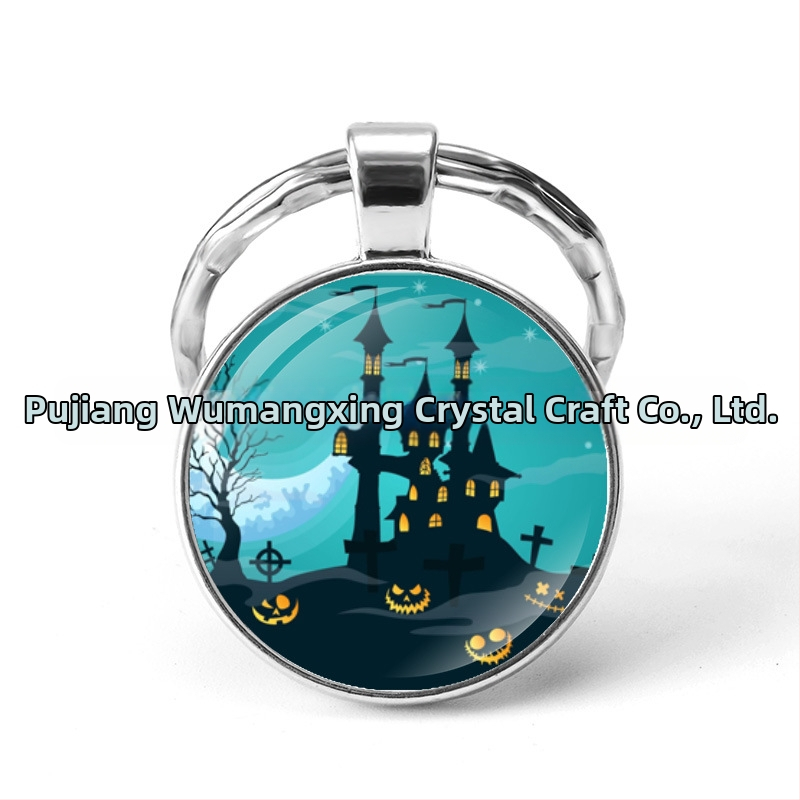 Prianie AliExpress explózie Halloween čas Gem kovový prívesok na kľúče zahraničný obchod šperky výrobcovia veľkoobchod