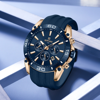 Αθλητικό Ρολόι Reward με Σιλικόνη, Νέο Ανδρικό Quartz Πολυλειτουργικό Χρονογράφο με Τρία Μάτια και Έξι Καρφίτσες 831105