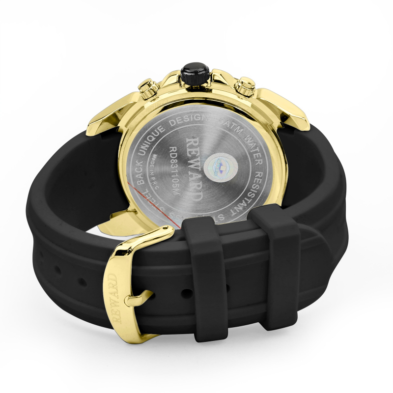 Jutalom Szilikon Szíjas Sportóra Új Férfi Kvarc Multifunkciós Háromszemű Hattűs Kronográf 831105