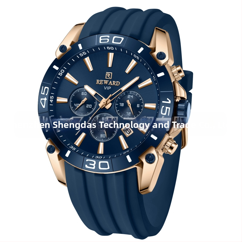 Jutalom Szilikon Szíjas Sportóra Új Férfi Kvarc Multifunkciós Háromszemű Hattűs Kronográf 831105