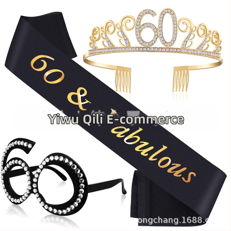 30 éves 40 éves 50 éves digitális születésnapi szemüveg új születésnapi parti korona vállpántos etikett pántos öltöny