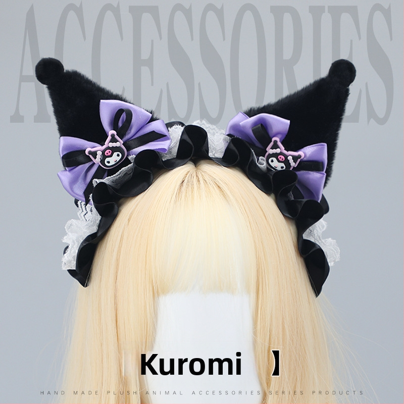 Szimulációs plüss fülek haj kiegészítők lolita fejfedők cosplay képregény-aranyos kulommi hajkarika