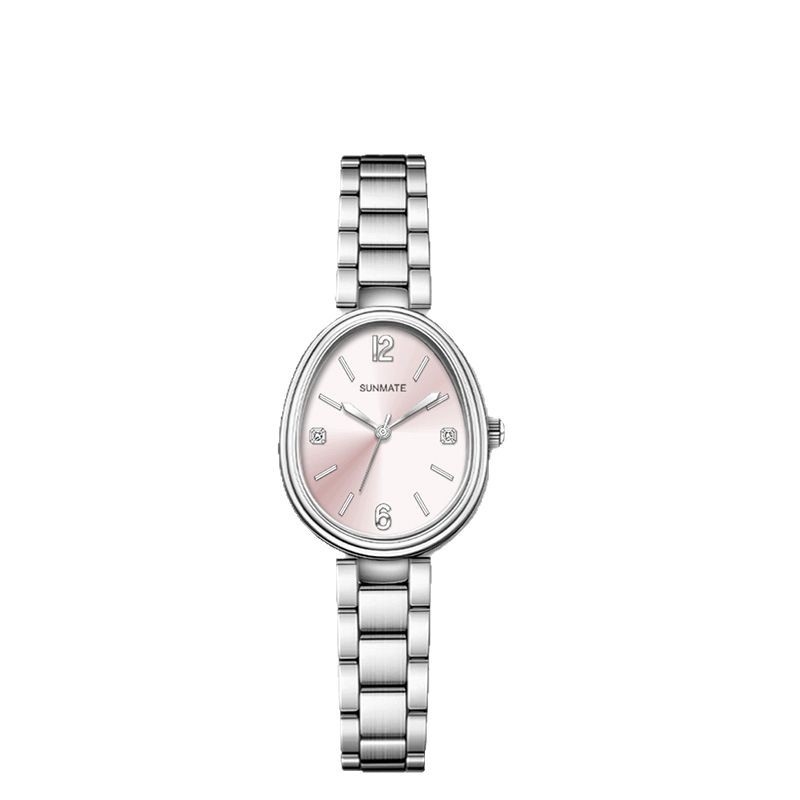 „SUNMATE Senmi“ prekės ženklo moteriškas apyrankės laikrodis, nišinės asmenybės, ovalo formos, plieninės juostos, apvalios, tiesioginiai didmeniniai gamintojai
