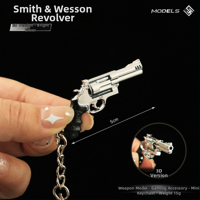 Béke Elite környező fém kulcstartó Smith Wesson Revolver kispuska modell iskolatáska ötvözet medál