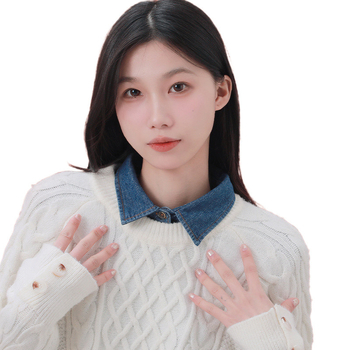 Naiste kevad- ja sügisene teksariie, mitmekülgne Korea stiilis särkkrae ja kampsun, meeste moodne vabaaja võltskrae