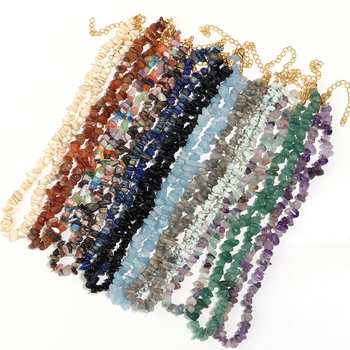 Divatos egyszerű, szabálytalan kavicsos nyaklánc kagyló kavicsos meghosszabbítású kulcscsontlánc barkácsolt kész nyaklánc pulóverlánc