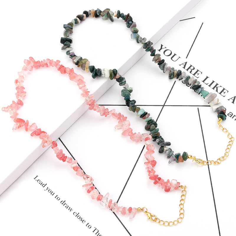 Divatos egyszerű, szabálytalan kavicsos nyaklánc kagyló kavicsos meghosszabbítású kulcscsontlánc barkácsolt kész nyaklánc pulóverlánc