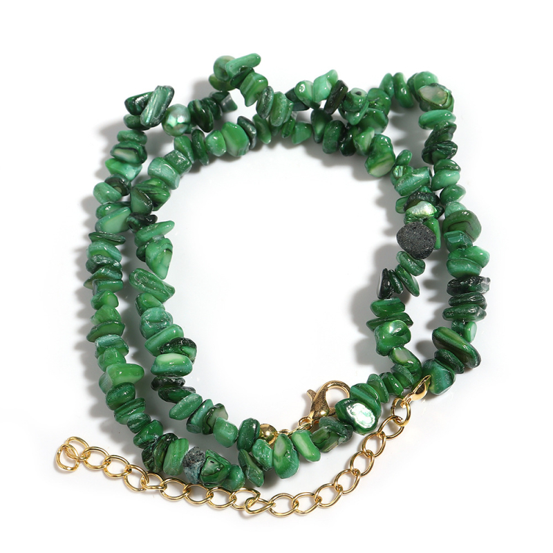 Divatos egyszerű, szabálytalan kavicsos nyaklánc kagyló kavicsos meghosszabbítású kulcscsontlánc barkácsolt kész nyaklánc pulóverlánc