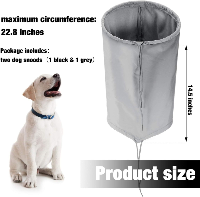 Šuns kaklo ir ausų šiltas, šviesą atspindintis šalikas su ausimis ir šuns nosies plaukų juosta