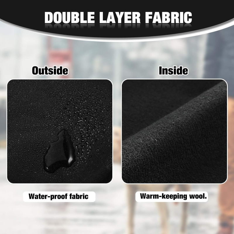 Šuns kaklo ir ausų šiltas, šviesą atspindintis šalikas su ausimis ir šuns nosies plaukų juosta