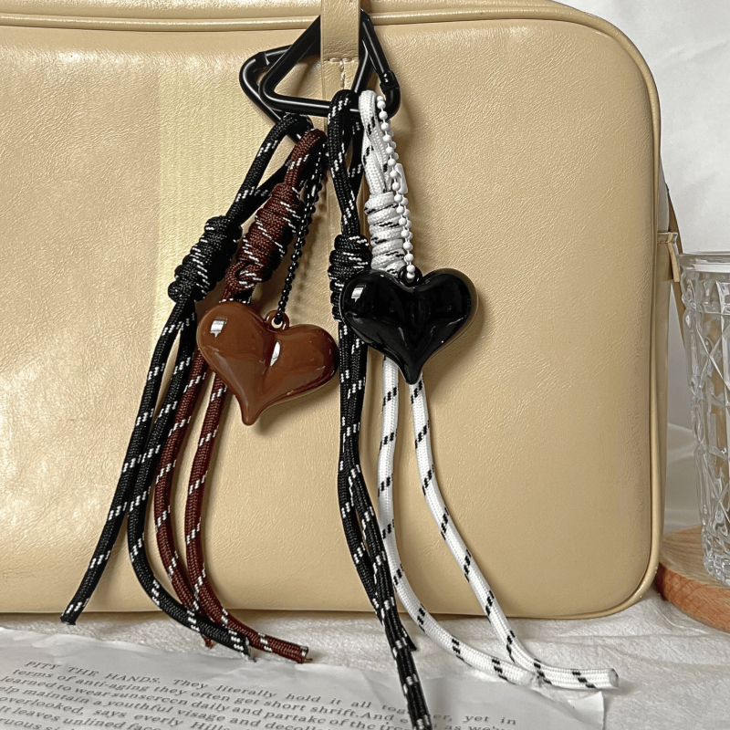 Vintažinis „Ancora“ raudonas raktų pakabukas „Miu“ akrilinis meilės maišelis, kabantys papuošalai, „Ins Maillard“ austas virvės pakabukas