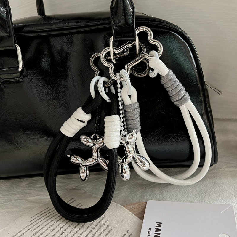 Vintažinis „Ancora“ raudonas raktų pakabukas „Miu“ akrilinis meilės maišelis, kabantys papuošalai, „Ins Maillard“ austas virvės pakabukas