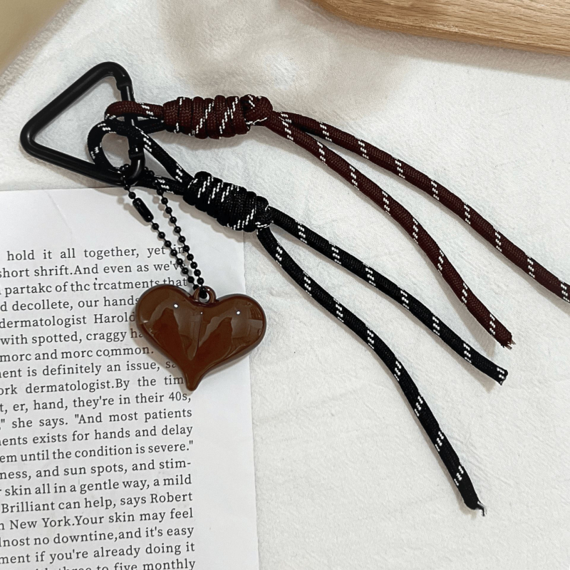 Vintažinis „Ancora“ raudonas raktų pakabukas „Miu“ akrilinis meilės maišelis, kabantys papuošalai, „Ins Maillard“ austas virvės pakabukas