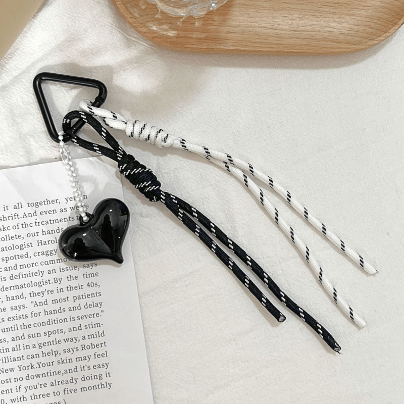 Vintažinis „Ancora“ raudonas raktų pakabukas „Miu“ akrilinis meilės maišelis, kabantys papuošalai, „Ins Maillard“ austas virvės pakabukas