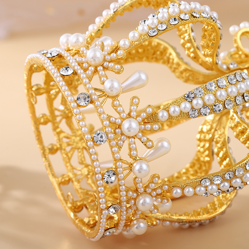 Euroopa ja Ameerika risti pärlitega rhinestone`i kroon barokk-kristallidega pruudi peakatted modellinäituse aksessuaarid